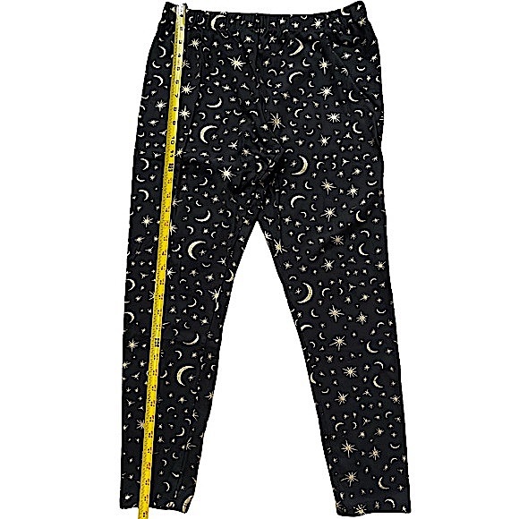 No Boundaries size Xl black leggings with gold metallic moons & stars EUC - Picture 9 of 11